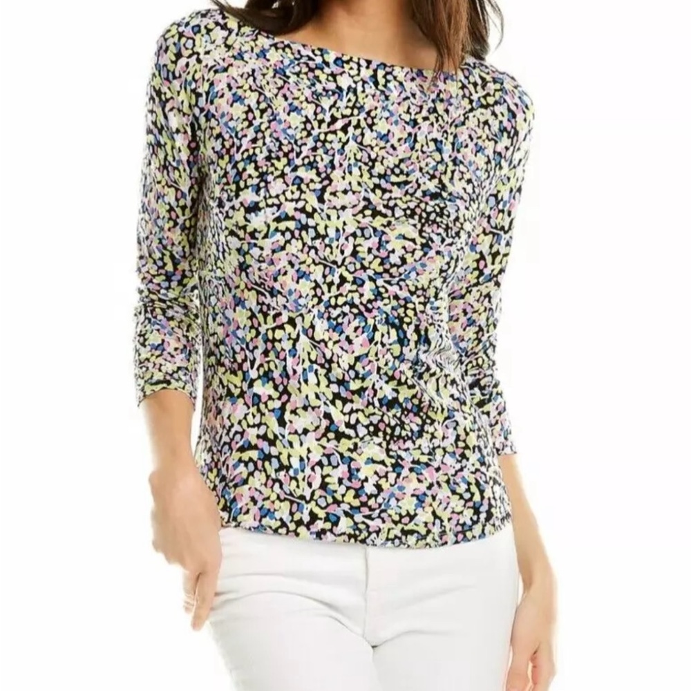 Ted Baker multi colored  Norma Fleck Fitted 3/4 Sleeve Blouse